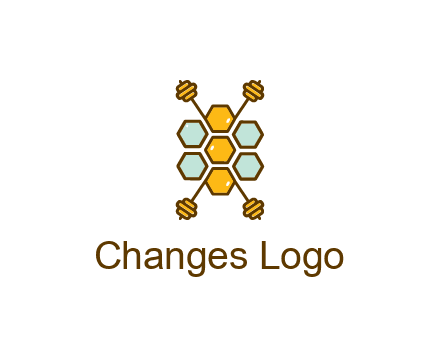 honeycomb and bees logo