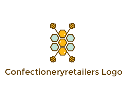 honeycomb and bees logo