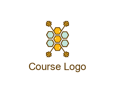 honeycomb and bees logo