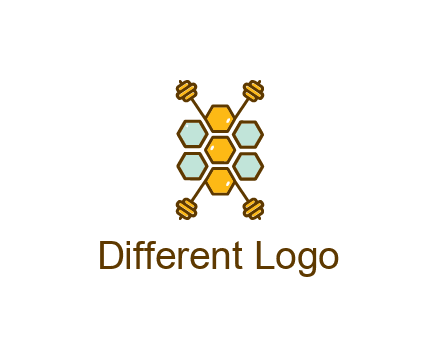honeycomb and bees logo