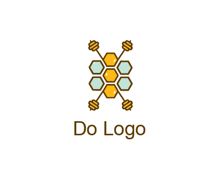 honeycomb and bees logo