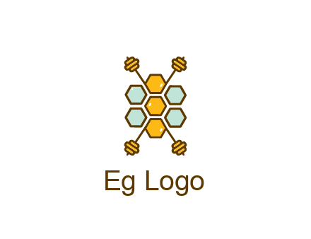 honeycomb and bees logo