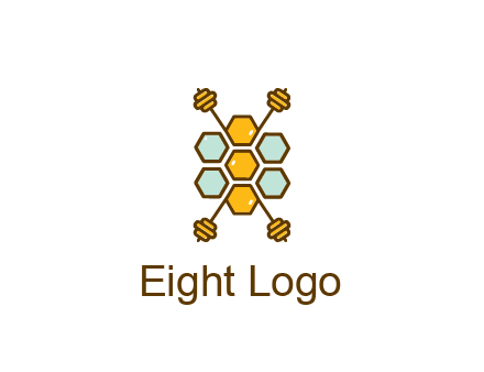 honeycomb and bees logo