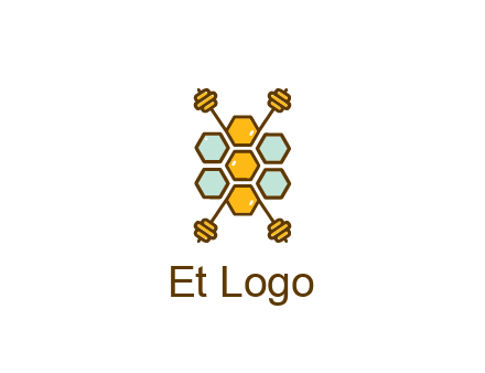 honeycomb and bees logo