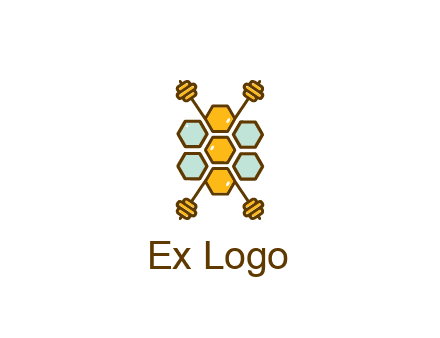 honeycomb and bees logo