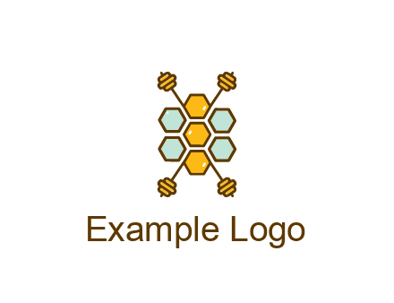 honeycomb and bees logo