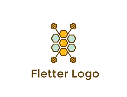 honeycomb and bees logo