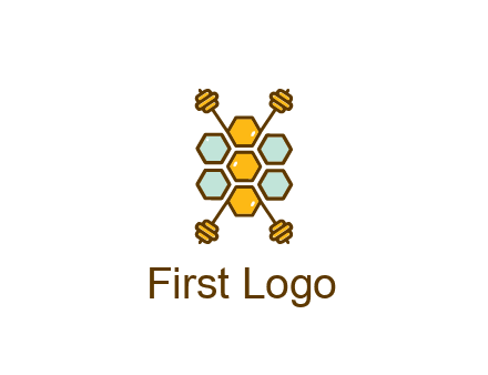 honeycomb and bees logo