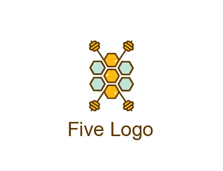 honeycomb and bees logo