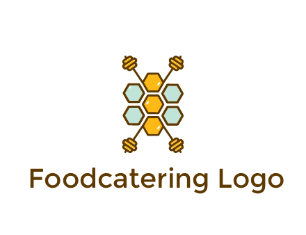honeycomb and bees logo