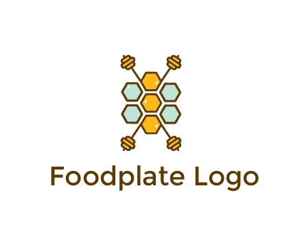 honeycomb and bees logo