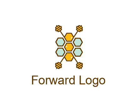 honeycomb and bees logo