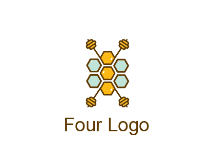 honeycomb and bees logo