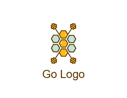 honeycomb and bees logo