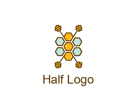 honeycomb and bees logo