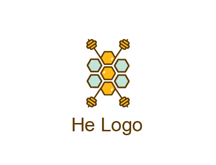 honeycomb and bees logo