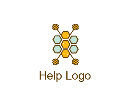 honeycomb and bees logo