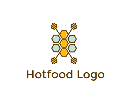 honeycomb and bees logo