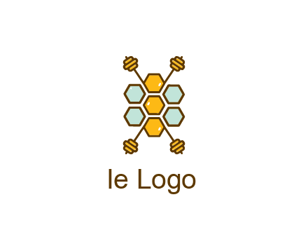 honeycomb and bees logo