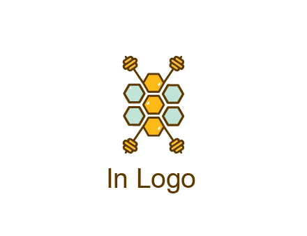 honeycomb and bees logo