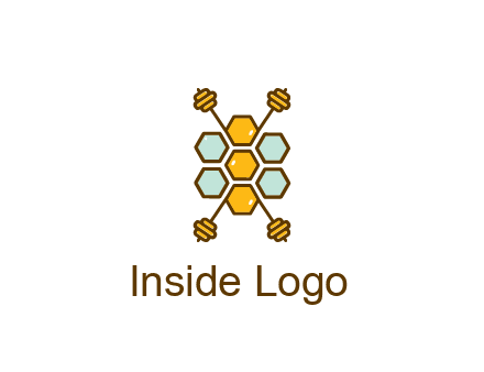 honeycomb and bees logo