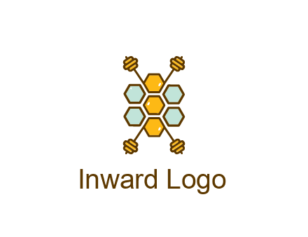 honeycomb and bees logo