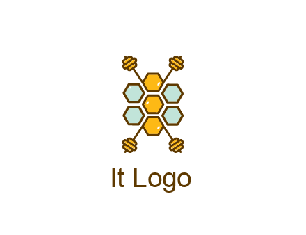 honeycomb and bees logo
