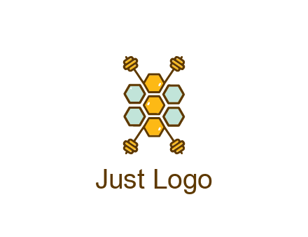 honeycomb and bees logo