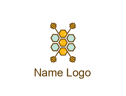 honeycomb and bees logo