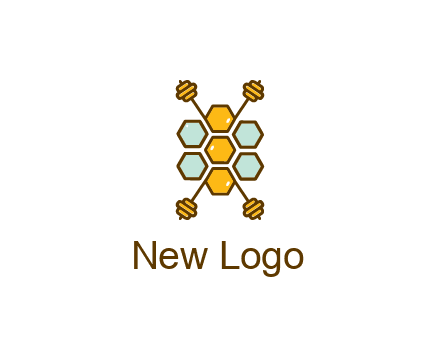 honeycomb and bees logo