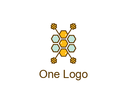 honeycomb and bees logo