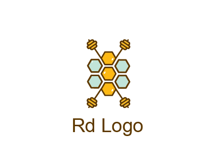 honeycomb and bees logo