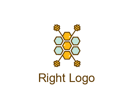 honeycomb and bees logo