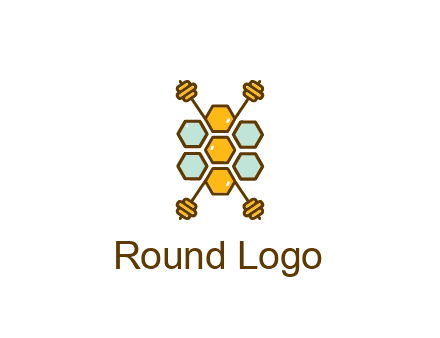 honeycomb and bees logo