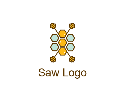 honeycomb and bees logo