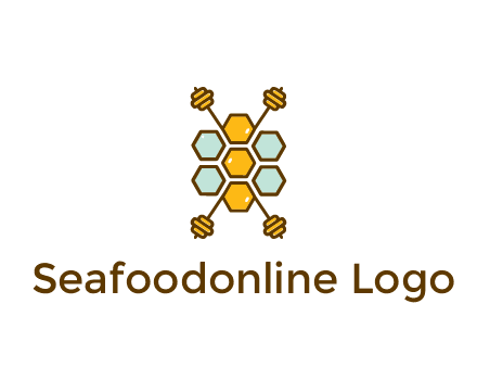 honeycomb and bees logo