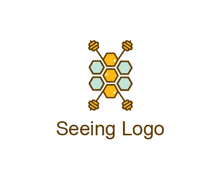 honeycomb and bees logo