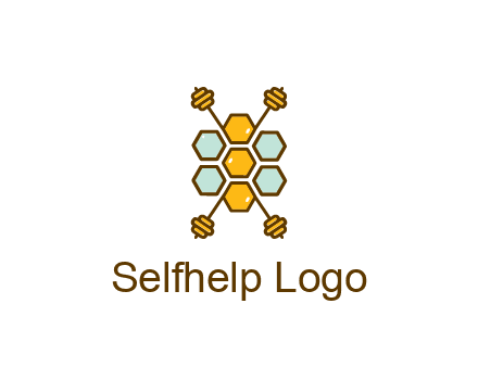 honeycomb and bees logo