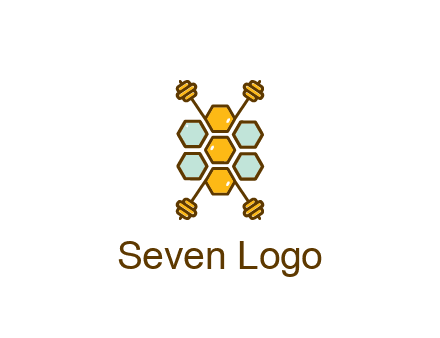 honeycomb and bees logo