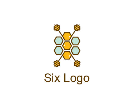 honeycomb and bees logo