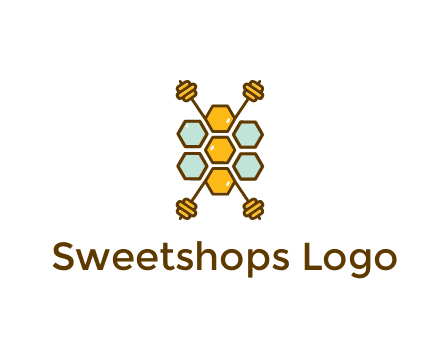 honeycomb and bees logo