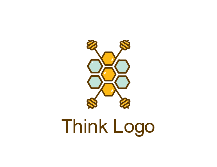 honeycomb and bees logo