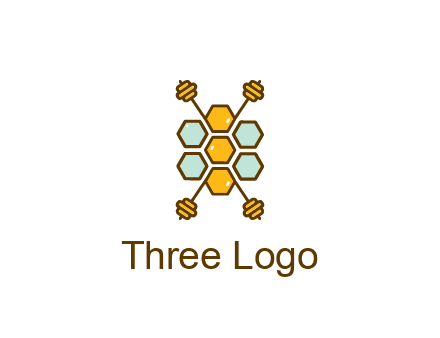 honeycomb and bees logo