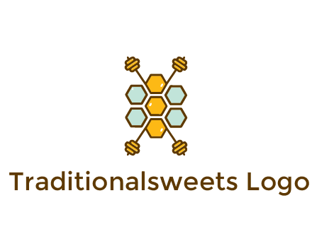 honeycomb and bees logo
