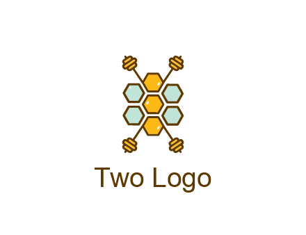 honeycomb and bees logo