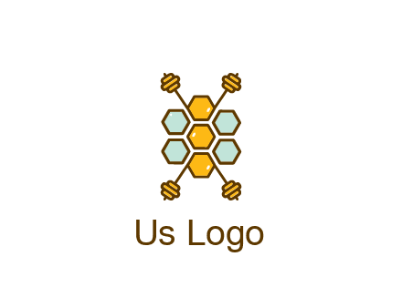 honeycomb and bees logo