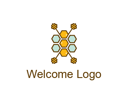honeycomb and bees logo