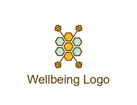 honeycomb and bees logo