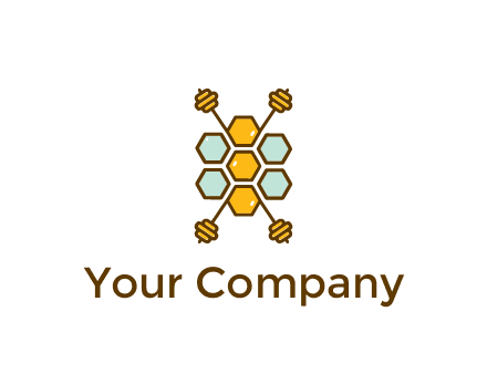 honeycomb and bees logo
