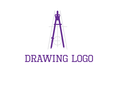 drawing compass with geometric lines logo